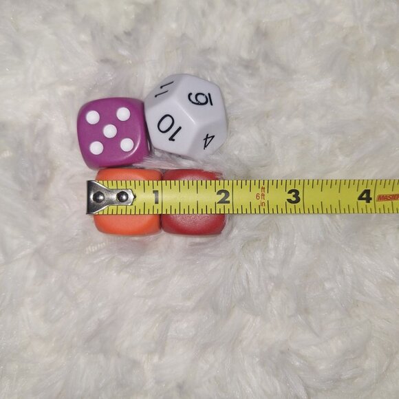 Dice Large 12 Sided Twelve Set of 4 Die 1 Inch Kids Game Replacement Pieces - Picture 4 of 4